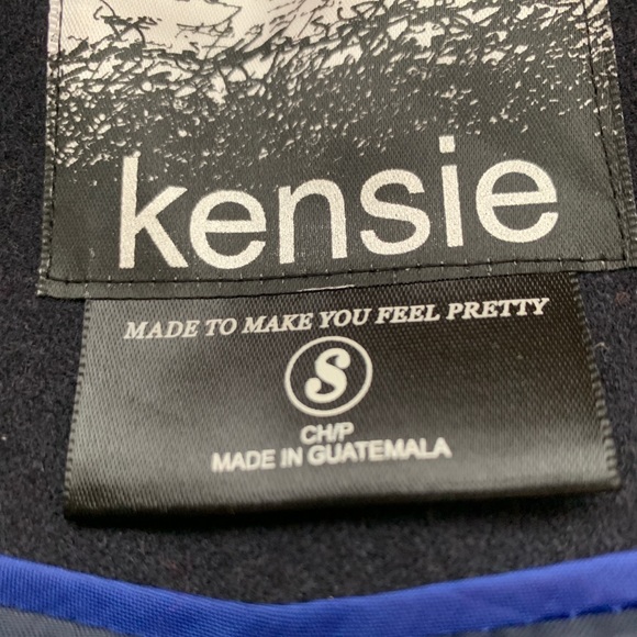 Kensie Women’s Navy Blue Tweed Wool Coat - Picture 3 of 4